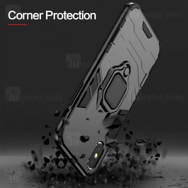 گارد ضد ضربه انگشتی Apple iPhone XS Max Black Panther KEYSION ShockProof Armor Ring