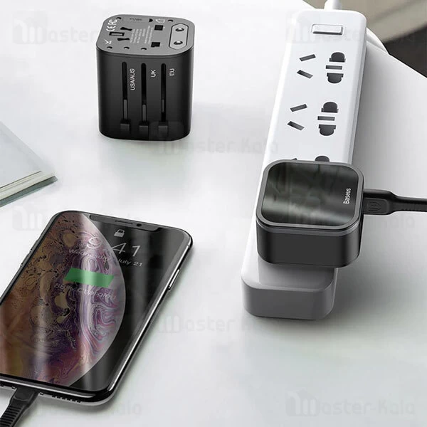 مبدل برق بیسوس Baseus Removable 2 in 1 Universal Travel Adapter TZPPS-01