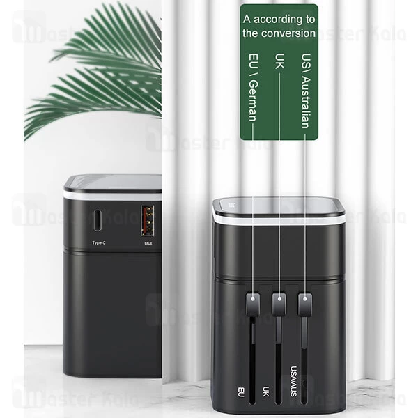 مبدل برق بیسوس Baseus Removable 2 in 1 Universal Travel Adapter TZPPS-01