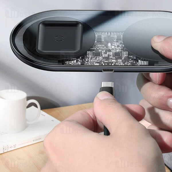 شارژر وایرلس Baseus Simple 2 in 1 Wireless Charger TZWXJK 24W