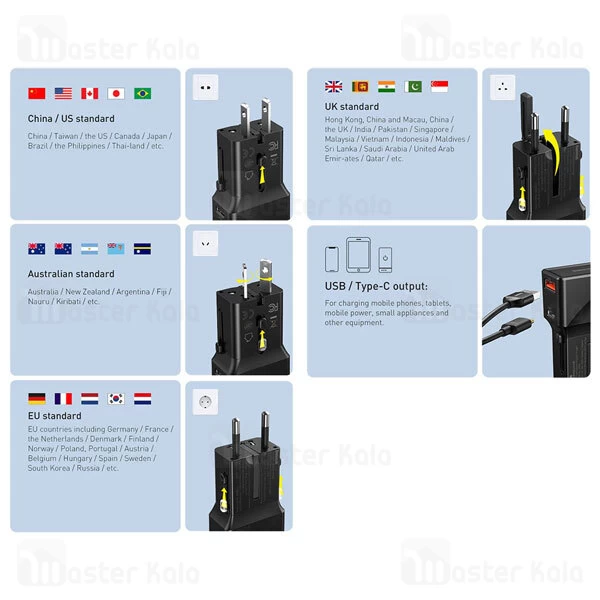 مبدل برق بیسوس Baseus Youth Edition CCTY-01 18W Universal Conversion Plug