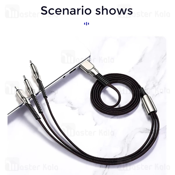 کابل سه سر Joyroom S-M419 Excellence Series Charging Data 1.3m 3A