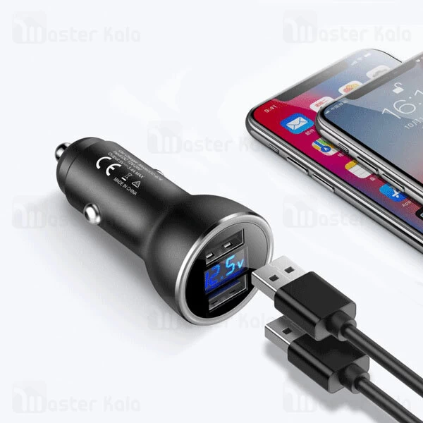 شارژر فندکی Mcdodo CC-6741 Dual USB Output Digital Display Car Charger 17W