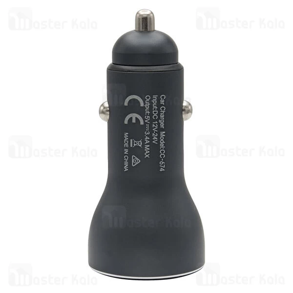 شارژر فندکی Mcdodo CC-6741 Dual USB Output Digital Display Car Charger 17W