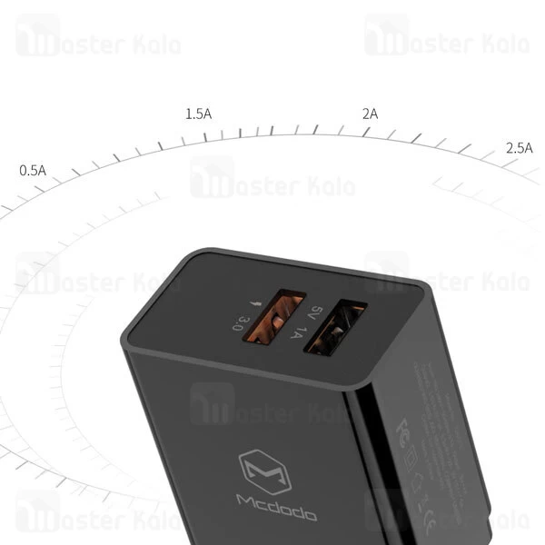 شارژر دیواری Mcdodo CH-5131 QC3.0 USB Dual-Port 23W