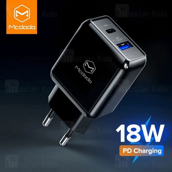 شارژر دیواری Mcdodo CH-6891 QC + PD Dual Output 18W PD Ultra Fast