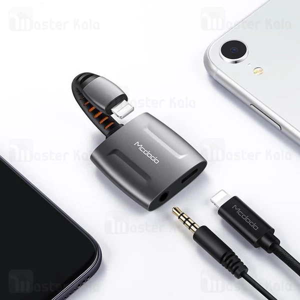 کابل تبدیل لایتنینگ اتصال همزمان هندزفری و شارژر Mcdodo CA-6340 Audio Adapter 2 آمپر