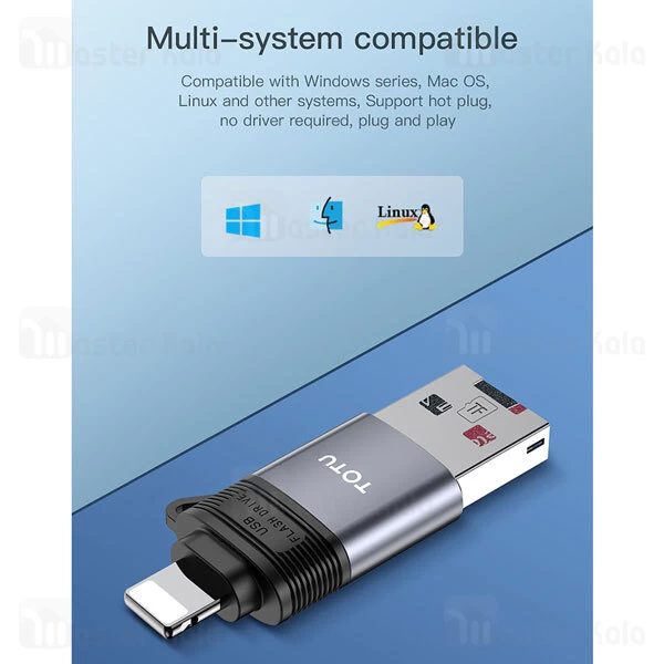 رم ریدر TOTU FGCR-006 External 2 in 1 TF Card Reader
