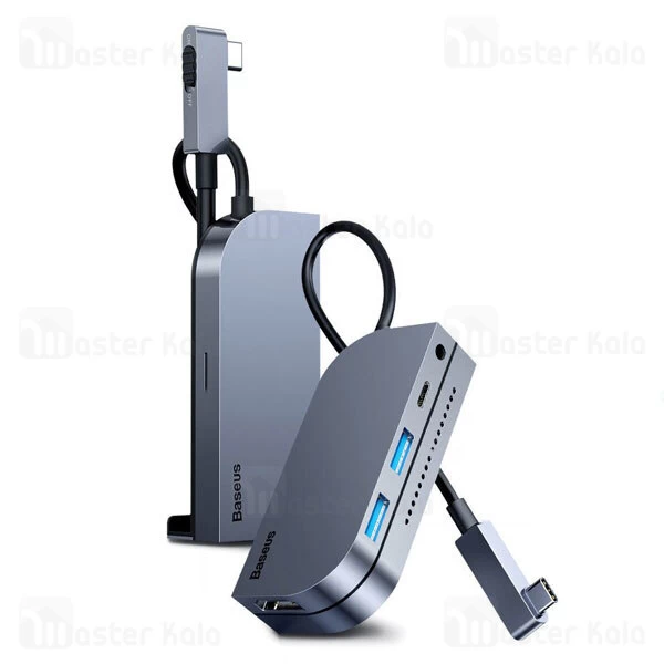 هاب Baseus Bend Angle No 7 Multifunctional Type C HUB Converter CAHUB-CWJ0G