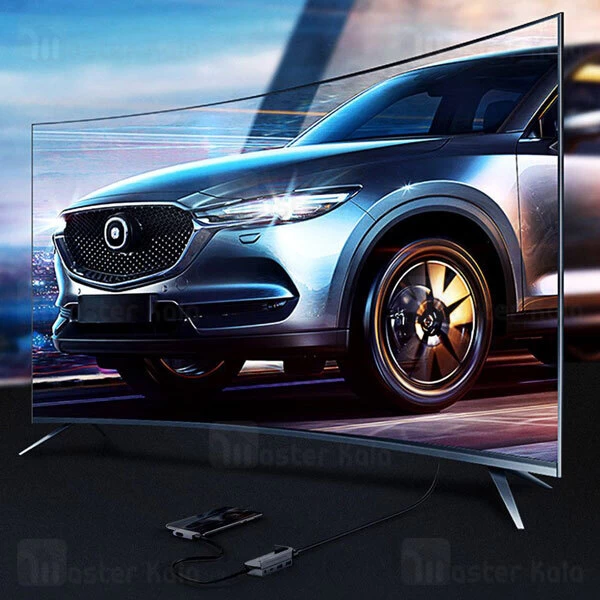 هاب Baseus Bend Angle No 7 Multifunctional Type C HUB Converter CAHUB-CWJ0G