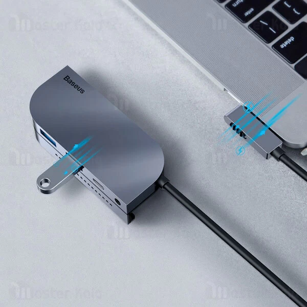 هاب Baseus Bend Angle No 7 Multifunctional Type C HUB Converter CAHUB-CWJ0G