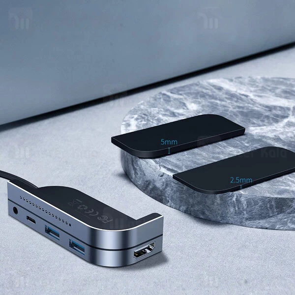 هاب Baseus Bend Angle No 7 Multifunctional Type C HUB Converter CAHUB-CWJ0G