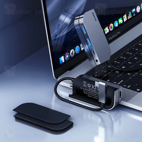 هاب Baseus Bend Angle No 7 Multifunctional Type C HUB Converter CAHUB-CWJ0G