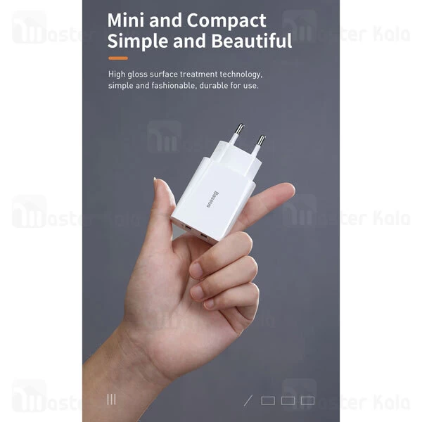 شارژر دیواری Baseus CCFS-V02 Speed Mini Dual U Charger 18W