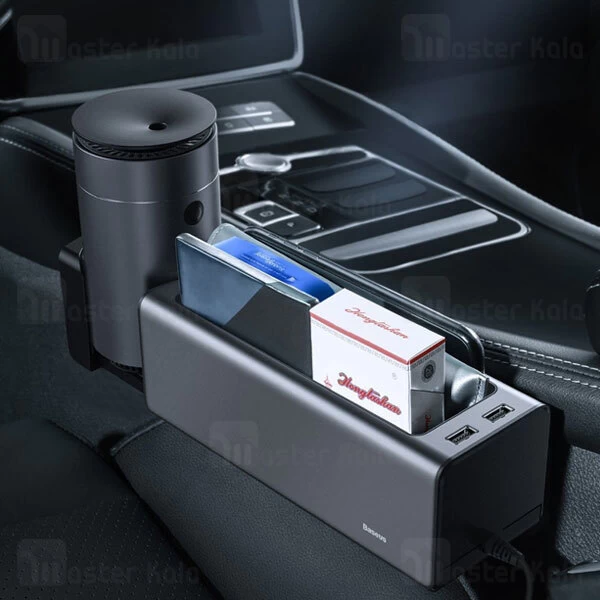 جا لیوانی و هاب شارژ ماشین بیسوس Baseus CRCWH-A01 Car Organizer Cup Holder Charging 2x USB HUB