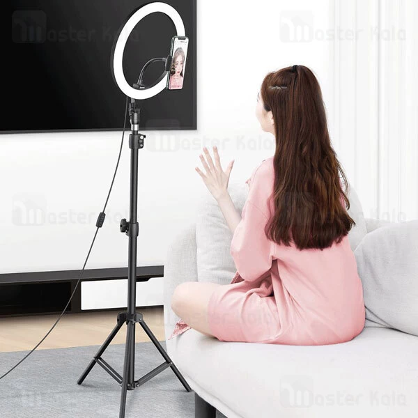رینگ لایت بیسوس Baseus Live Stream Holder-floor Stand Ring Light CRZB12-B01 پایه 160 سانتی و هولدر