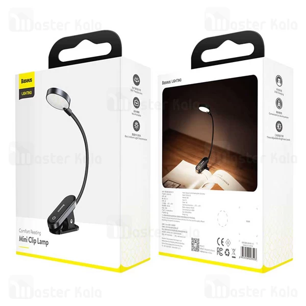چراغ مطالعه گیره دار بیسوس Baseus Comfort Reading DGRAD-0G Mini Clip Lamp