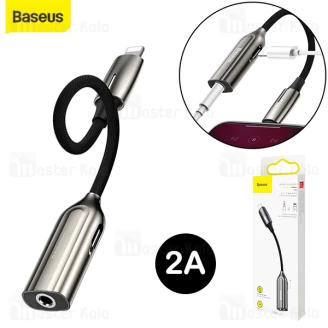 کابل تبدیل لایتنینگ اتصال همزمان هندزفری و شارژر Baseus L56 Adapter CALL56-0A توان 2 آمپر