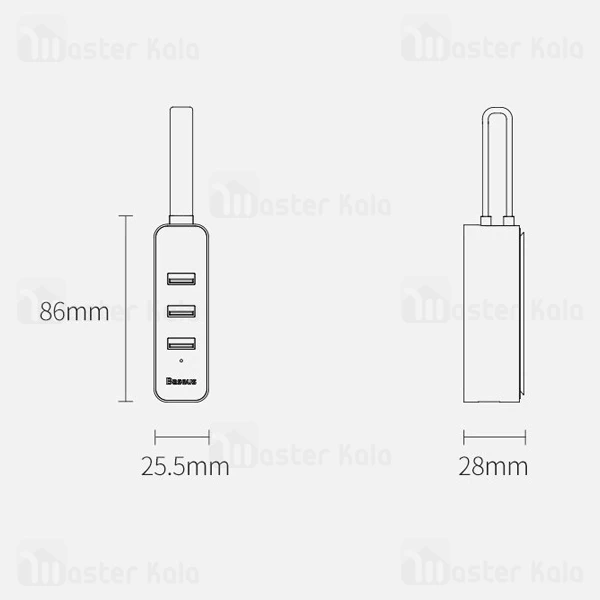 هاب Baseus Steel Cannon USB3.2 Gen 1 CAHUB-AH0G 4-in-1 HUB