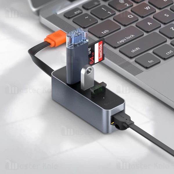 هاب Baseus Steel Cannon USB3.2 Gen 1 CAHUB-AH0G 4-in-1 HUB
