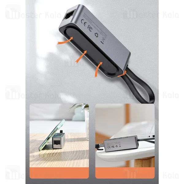هاب Baseus Steel Cannon USB3.2 Gen 1 CAHUB-AH0G 4-in-1 HUB