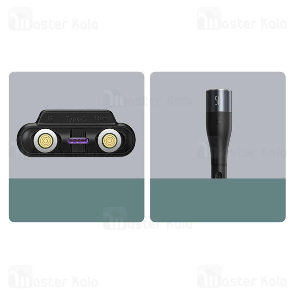 کابل سه سر Baseus Zinc Magnetic MLC CA1T3-BG1 5A 1m 3 in 1 Cable