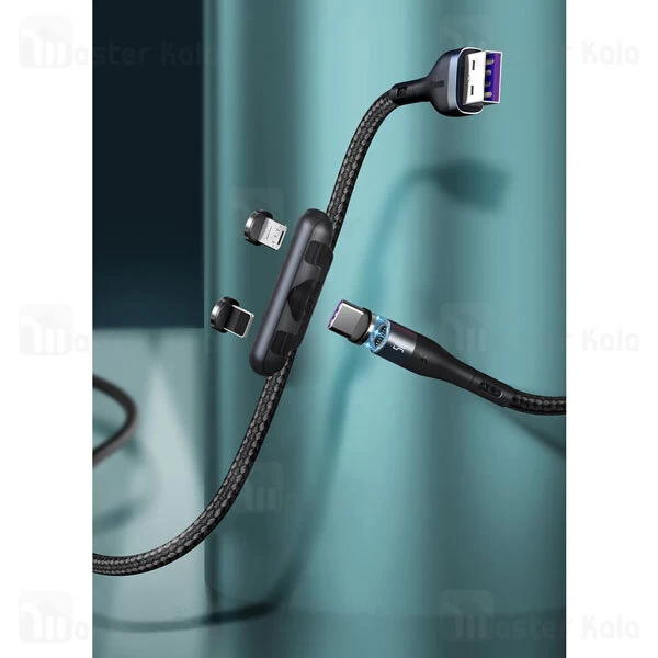 کابل سه سر Baseus Zinc Magnetic MLC CA1T3-BG1 5A 1m 3 in 1 Cable