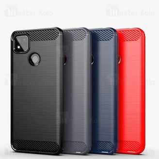 قاب محافظ ژله ای شیائومی Xiaomi Redmi 9C Rugged Armor Fiber Carbon