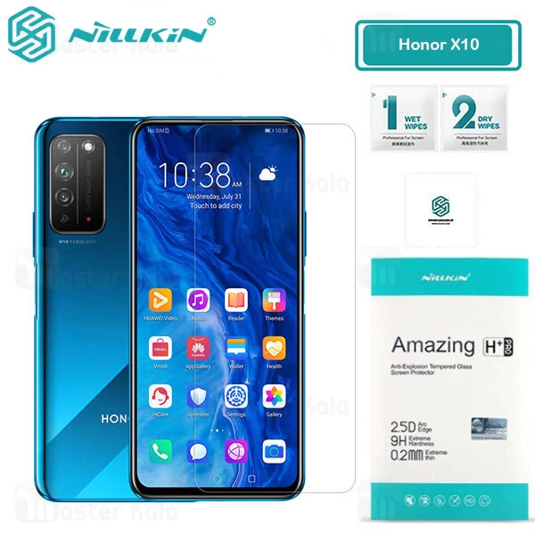 محافظ صفحه شیشه ای نیلکین هواوی Huawei Honor X10 Nillkin H+ Pro + محافظ لنز