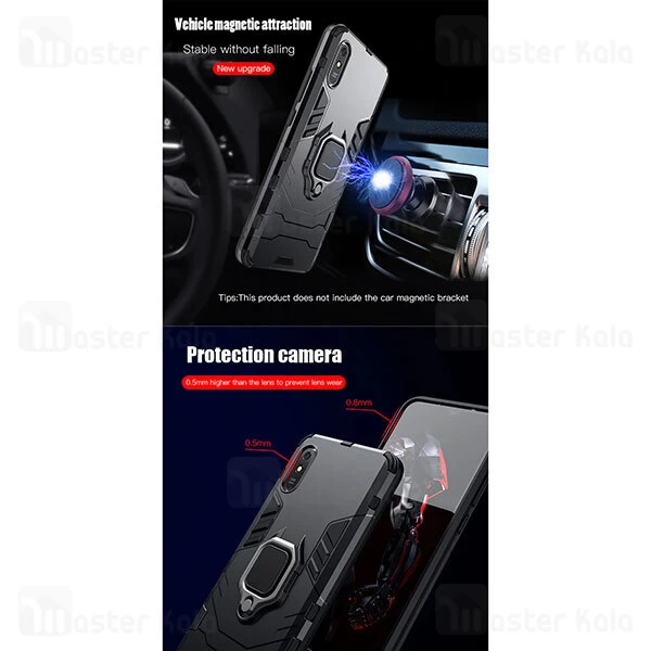 گارد ضد ضربه انگشتی Xiaomi Redmi 9A Black Panther KEYSION ShockProof Armor Ring