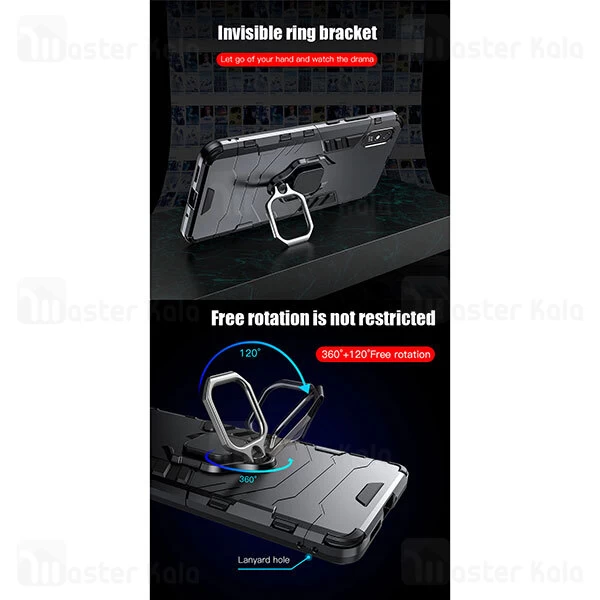 گارد ضد ضربه انگشتی Xiaomi Redmi 9A Black Panther KEYSION ShockProof Armor Ring