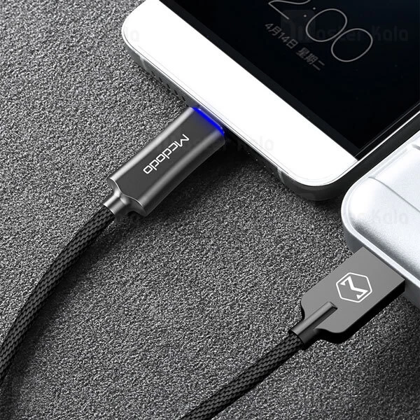 کابل تایپ سی Mcdodo CA-2885 knight Series Auto Power Off Lightning Data Cable 3A 1.5M