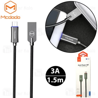کابل میکرو یو اس بی فست شارژ Mcdodo CA-2895 QC4.0 دارای قطع کن خودکار طول 1.5 متر توان 3 آمپر