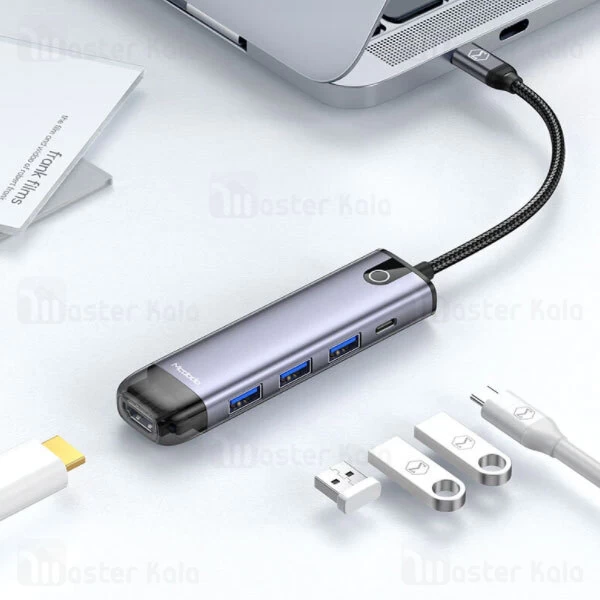 هاب چند منظوره مک دودو Mcdodo HU-7750 5 in 1 USB-C HUB USB3.0 HDMI 4K