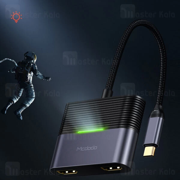 کابل تبدیل Type-C به HDMI و Type-C مک دودو Mcdodo USB-C to 2x HDMI and USB-C PD HU-739
