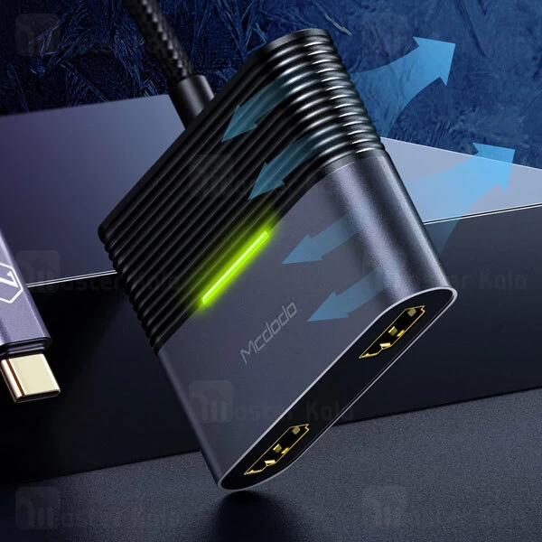 کابل تبدیل Type-C به HDMI و Type-C مک دودو Mcdodo USB-C to 2x HDMI and USB-C PD HU-739