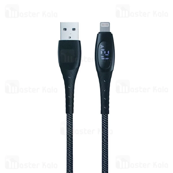 کابل لایتنینگ QCY LED Digital Display USB To Lightning 1.2m 2.1A Cable