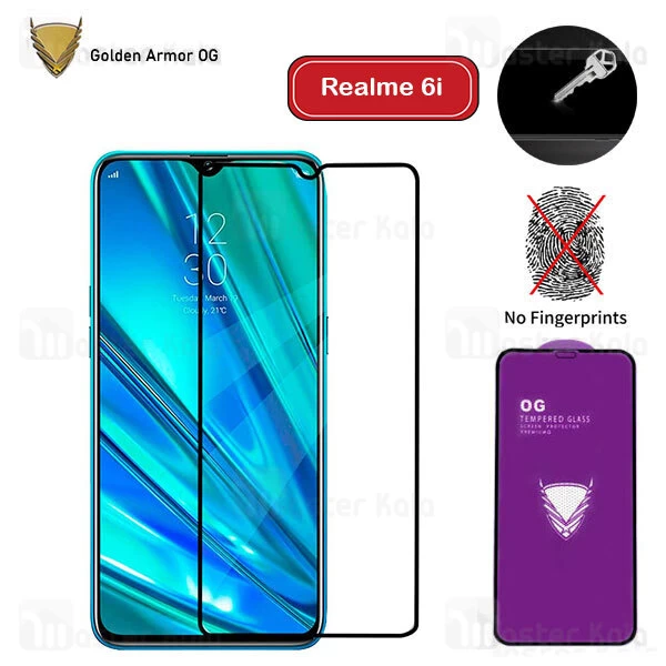 محافظ صفحه شیشه ای تمام صفحه تمام چسب OG ریلمی Realme 6i OG 2.5D Glass