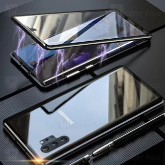 قاب مگنتی 360 درجه Samsung Galaxy Note 10 Plus Magnetic 2 in 1 Case دارای گلس صفحه