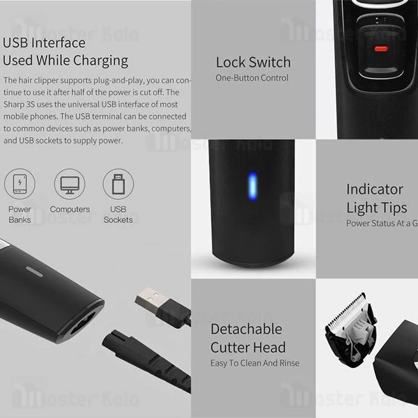 ماشین اصلاح موی سر شیائومی انچن Enchen Sharp3S Hair Clipper 1 To 20mm Cutter