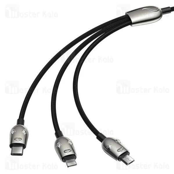 کابل سه کاره Baseus CAMLT-MU01 3-in-1 USB Cable of Three Mouse 3.5A 1.2m