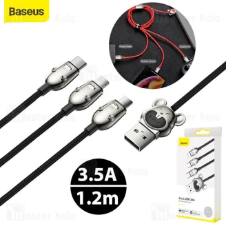 کابل سه سر بیسوس Baseus 3-in-1 of Three Mouse CAMLT-MU01 توان 3.5 آمپر