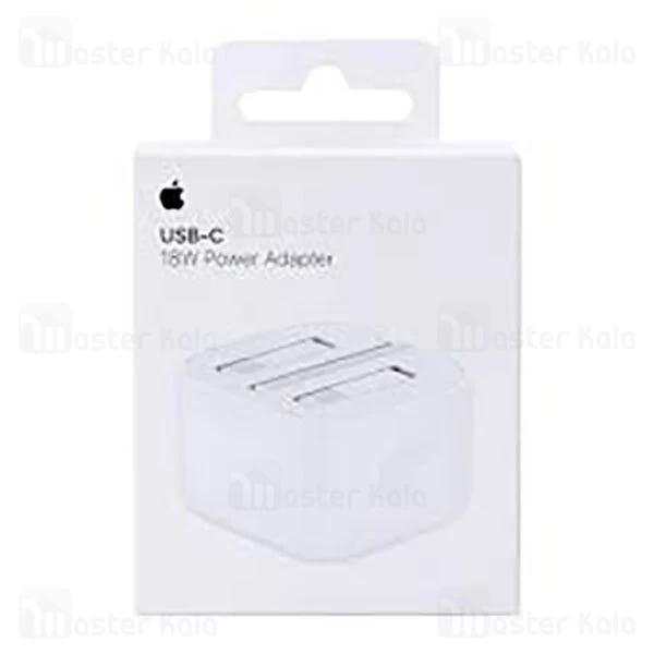 آداپتور شارژر اصلی اپل Apple A1696 MU7W2ZP/A 18W Type C دارای پورت تایپ سی