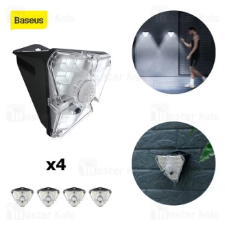 پک 4تایی چراغ دیواری بیسوس Baseus Energy Collection Solar Body Sensor Wall Lamp DGNEN-B01 سنسور حرکت
