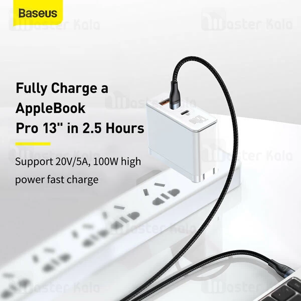 کابل دو کاره تایپ سی به تایپ سی Baseus Flash Series CA1T2-C01 Type C To Type C 1.5m 100W