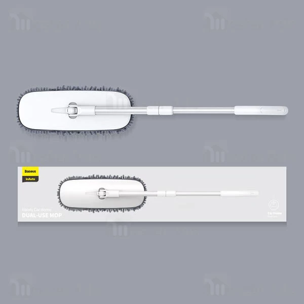 فرچه دستی شست و شوی ماشین بیسوس Baseus Handy Car Home Dual-use Mop CRTB-01 با دسته 60 سانتی