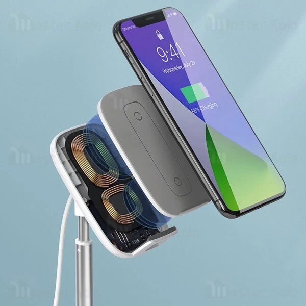 پایه نگهدارنده و شارژر وایرلس بیسوس Baseus Literary Youth Desktop Bracket SUWY-D0S توان 15 وات