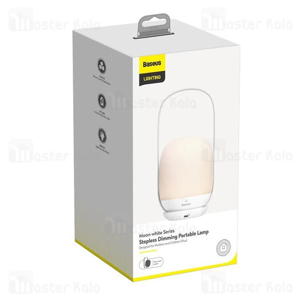 چراغ خواب بیسوس Baseus Moon-white Series Stepless Dimming Portable Lamp DGYB-A02