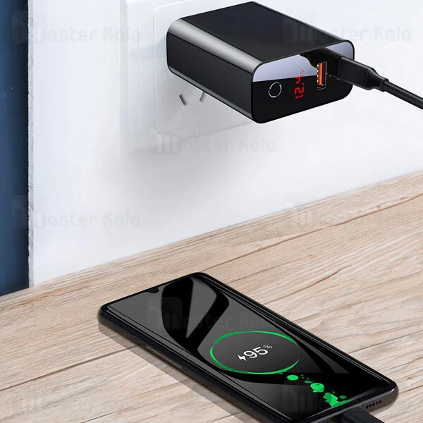 شارژر دیواری هوشمند فست شارژ قطع کن و تایمر دار Baseus Speed PPS Smart Shutdown CCFSCH907-01 5A