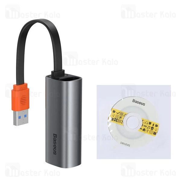 کابل تبدیل USB به LAN بیسوس Baseus Steel Cannon Series USB A Gigabit LAN Adapter CAHUB-AD0G